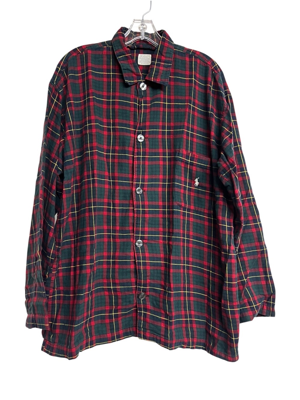 Vintage Polo by Ralph Lauren Red & Green Plaid Button-Up Shirt Tartan Preppy